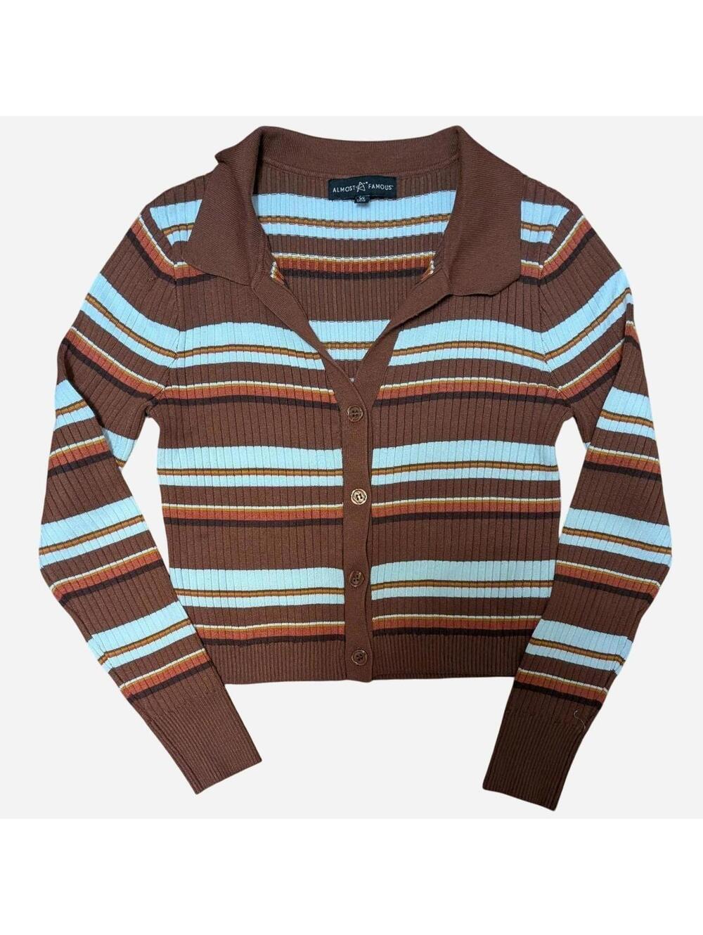 Almost Famous Women's Brown and Orange Cardigan